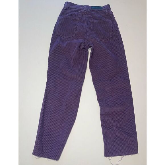 Purple Pacsun High Rise Straight Leg Raw Hem Corduroy‎ Size 23 Button Fly - Picture 8 of 8